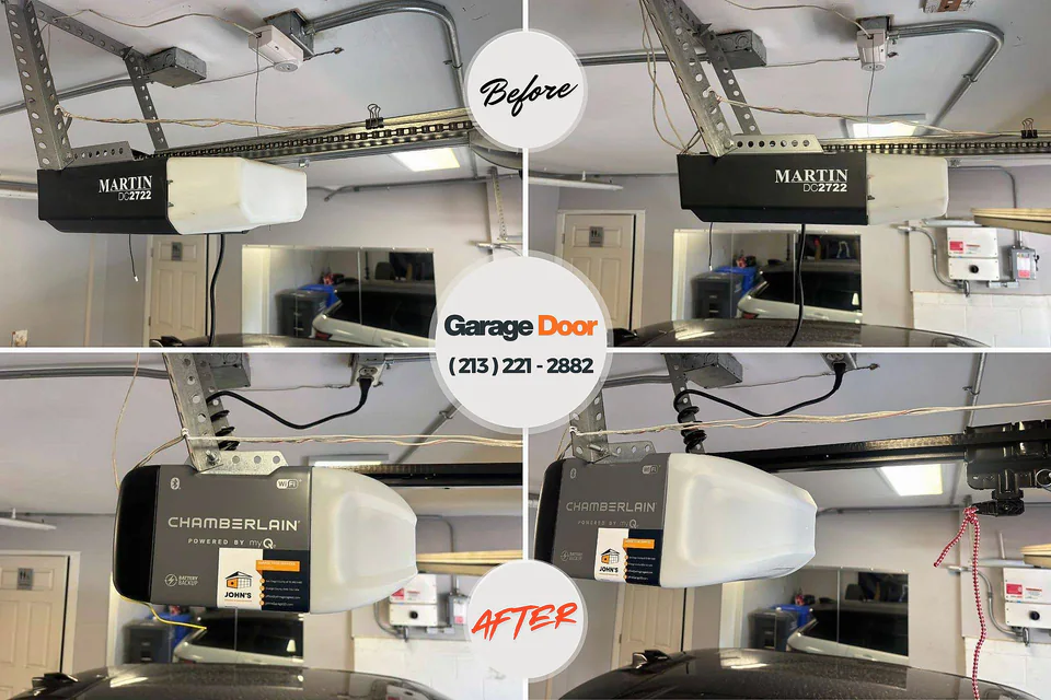 Before and after: garage door repair Northwest Harbor, NY